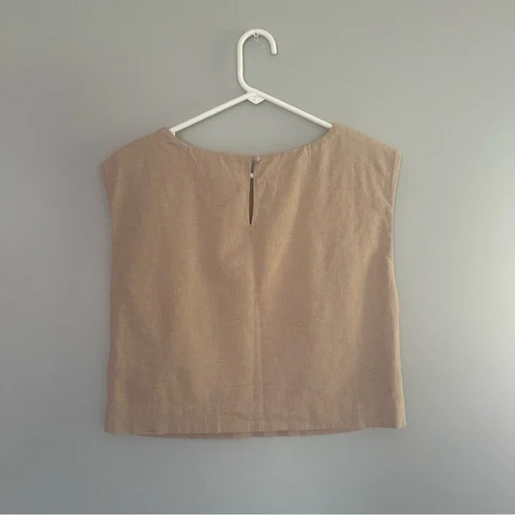 Abercrombie & Fitch Beige Linen Blend Tank Top - Picture 3 of 4